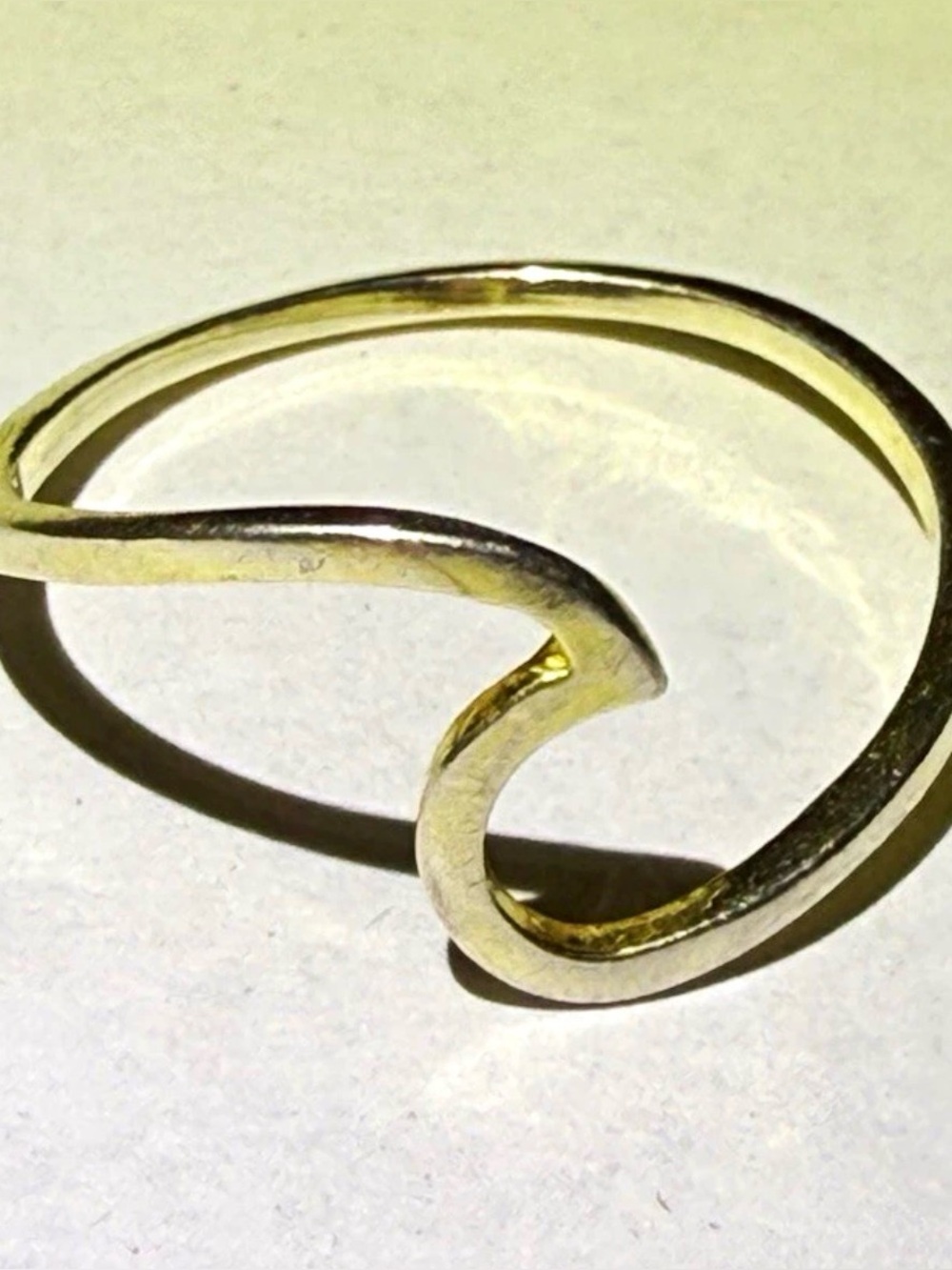 Pura Vida Elegant Gold Wave Open Ring - .925